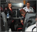 Some of the team on the coach
