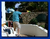 Arun gets aggressive with the water pistol!